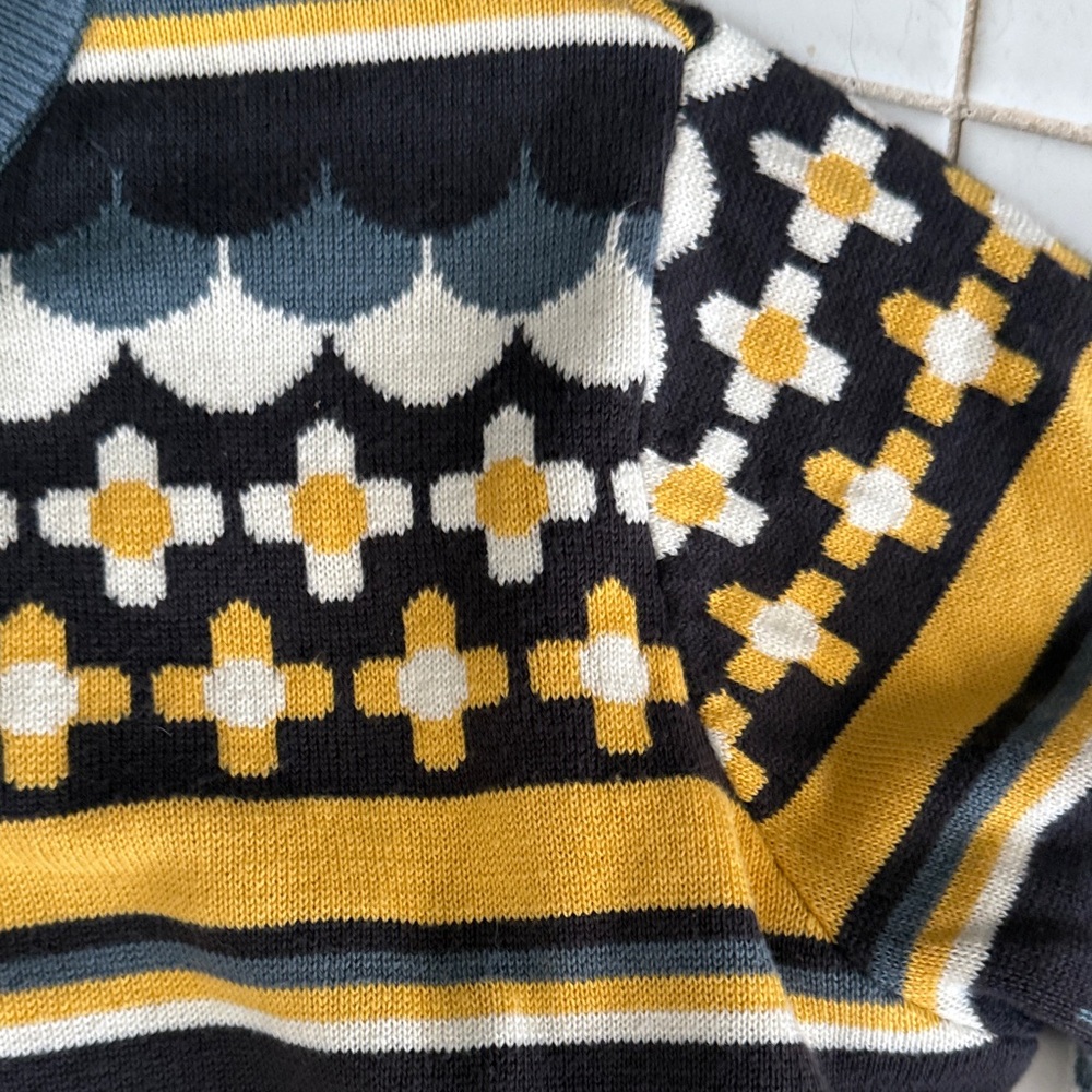 Joanie Women's Crewneck Sweater in Yellow and Gray-worn twice; 135 retail - Picture 3 of 7